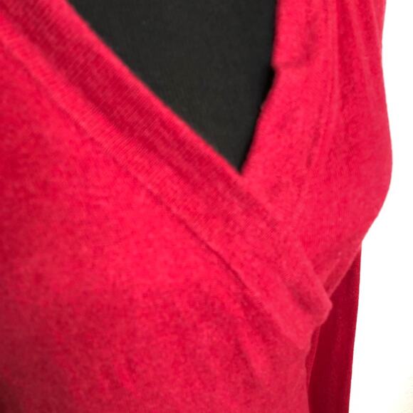 Cabi red pink wrap button side v neck angora blend cardigan sweater Small #3160 - Picture 8 of 16